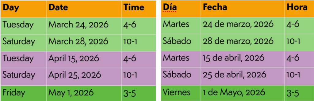 list of open house dates